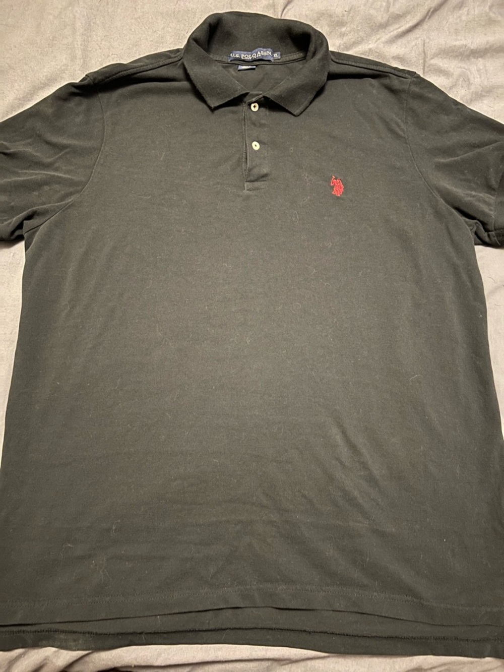 U.S. Polo Assn. Black Polo with Red Pony Logo